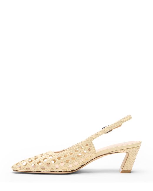 Stuart Weitzman Natural Stassi Woven Slingback 50