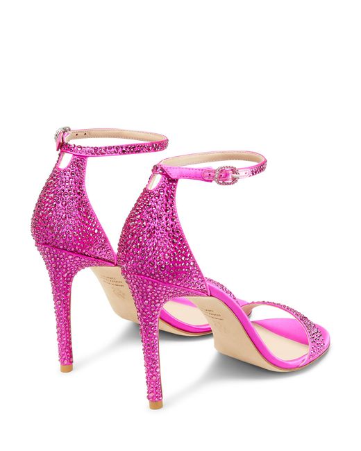 Stuart Weitzman Pink Nudist Shine 100 Sandal