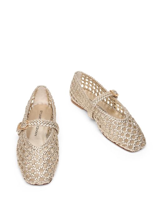 Stuart Weitzman Natural Prima Woven Mary Jane