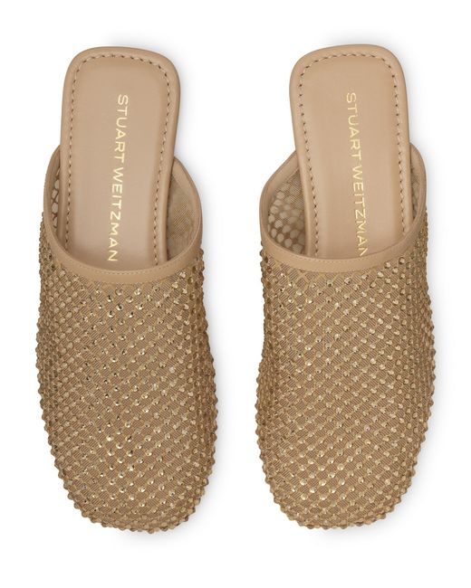 Stuart Weitzman Brown Bareitall Shine Mule