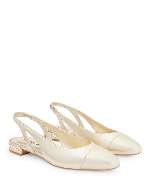 Stuart Weitzman Natural , Crystal Slingback, Flats And Loafers,