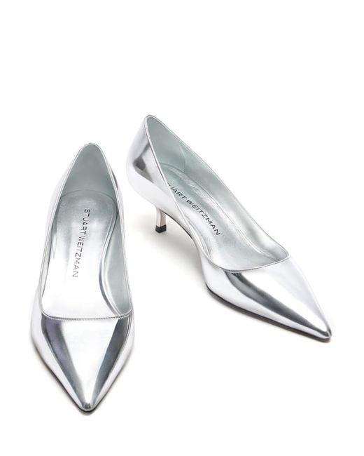 Stuart Weitzman Kitten Heel Stuart Pumps in White Lyst UK