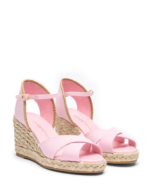 Stuart Weitzman Pink Mirela Ii Espadrille Wedge