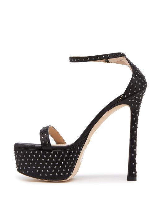 Stuart Weitzman Black Nudistcurve Hollywood Shine Sandal