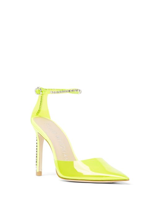 Stuart Weitzman Yellow Stuart Glam 100 Strap Pump