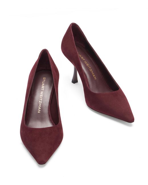 Stuart Weitzman Purple Pointed-Toe Suede Stiletto Pumps