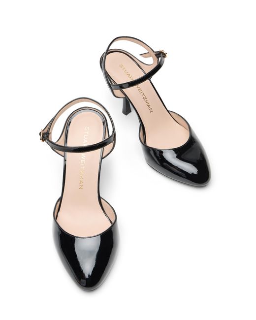 Stuart Weitzman Black Madison Strap Pump 85