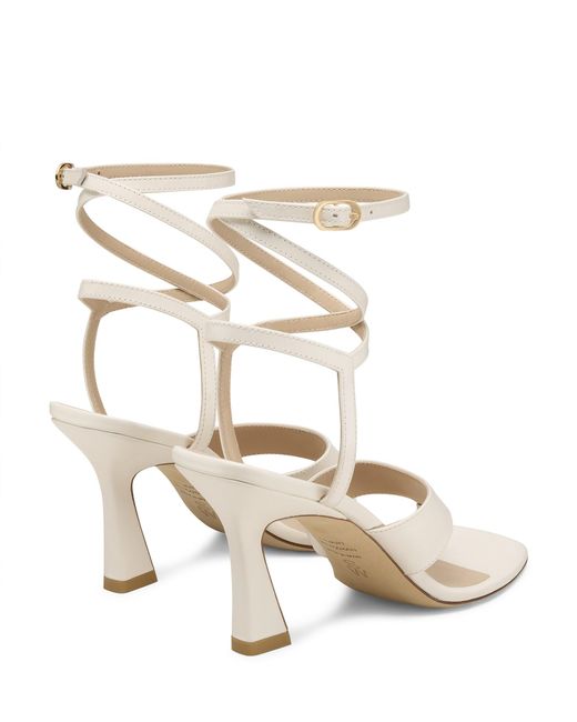 Stuart Weitzman White Vinnie Wrap Thong 85