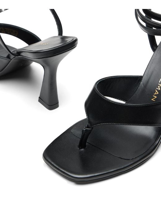 Stuart Weitzman Black Vinnie Wrap Thong 85