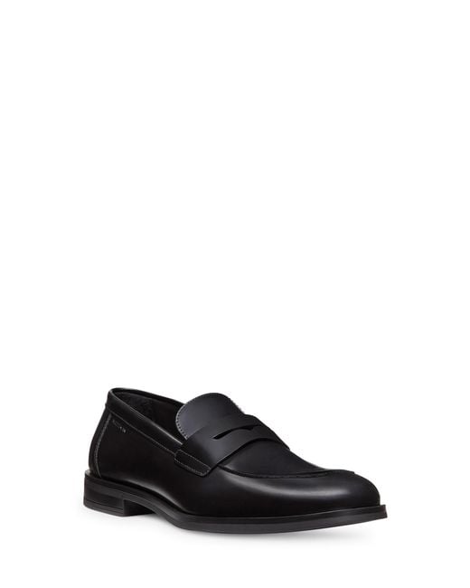 Stuart Weitzman Black Sw Club Classic Penny Loafer for men