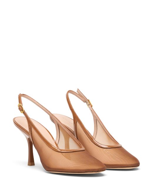 Stuart Weitzman Natural Bareitall Slingback 85
