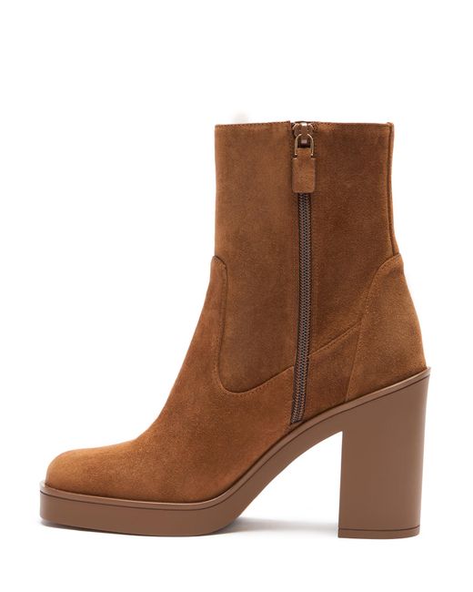 Platform brown booties best sale