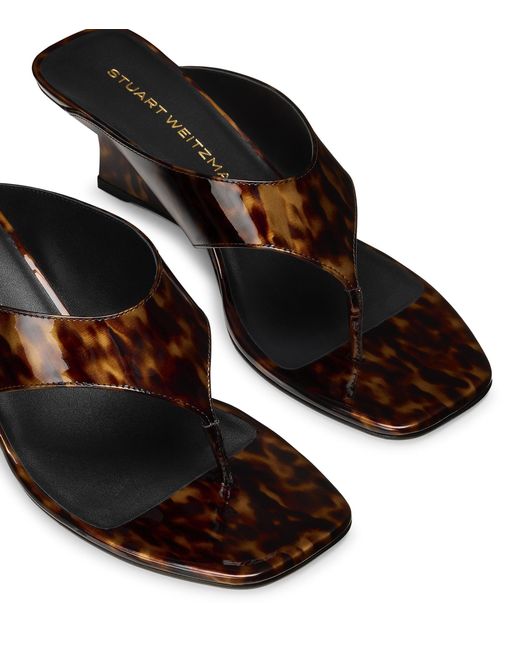 Stuart Weitzman Black Vinnie Wedge Thong 50