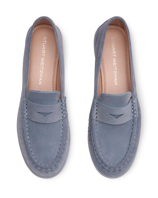Stuart Weitzman Blue Spencer Loafer