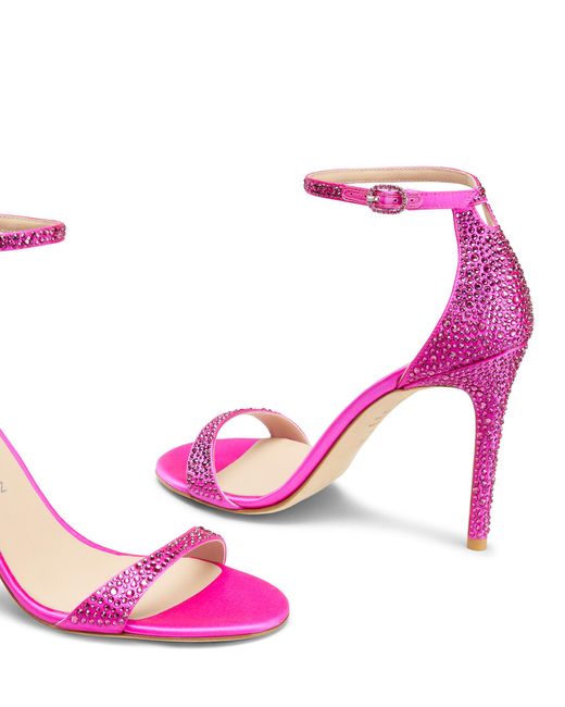 Stuart Weitzman Pink Nudist Shine 100 Sandal