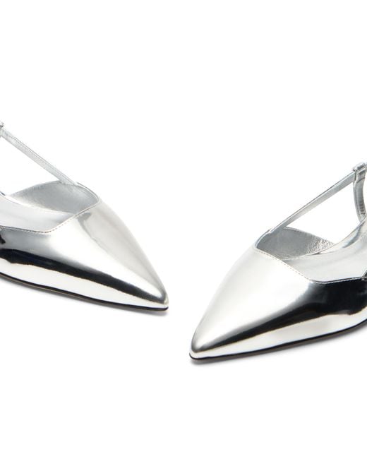 Stuart Weitzman White Vinnie Slingback