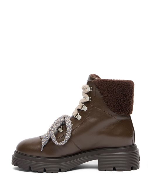 Stuart Weitzman Brown Hudson Lite Lace-Up Bootie