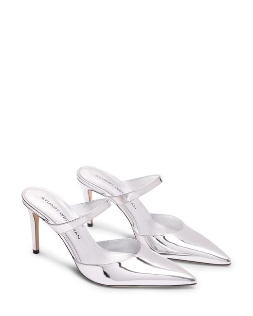 Stuart Weitzman White Stuart Power Mule 85