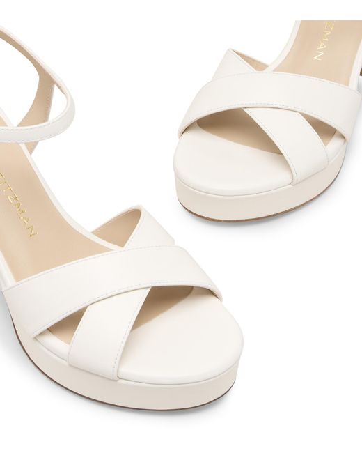 Stuart Weitzman White Dayna Platform 80
