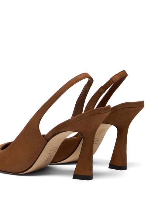 Stuart Weitzman Brown Vinnie 85 Dorsay Slingback