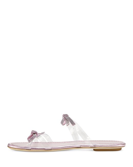 Stuart Weitzman White Bow-Detail Embellished Sandals