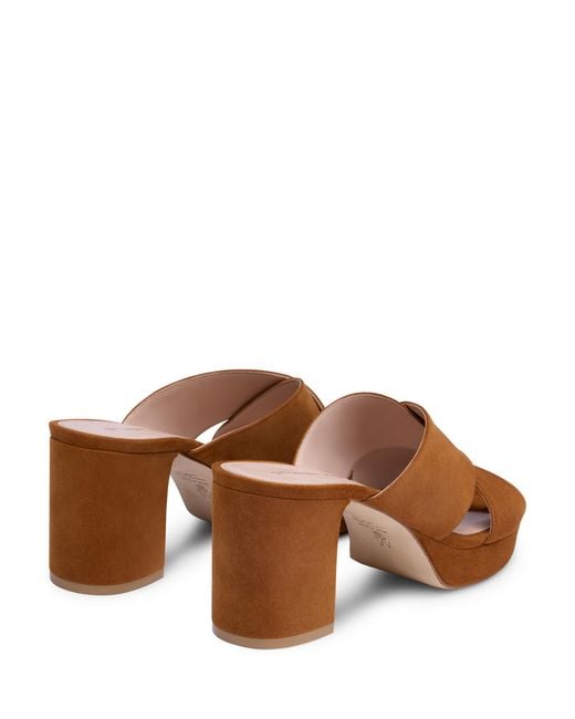 Stuart Weitzman Brown Dayna Platform Slide