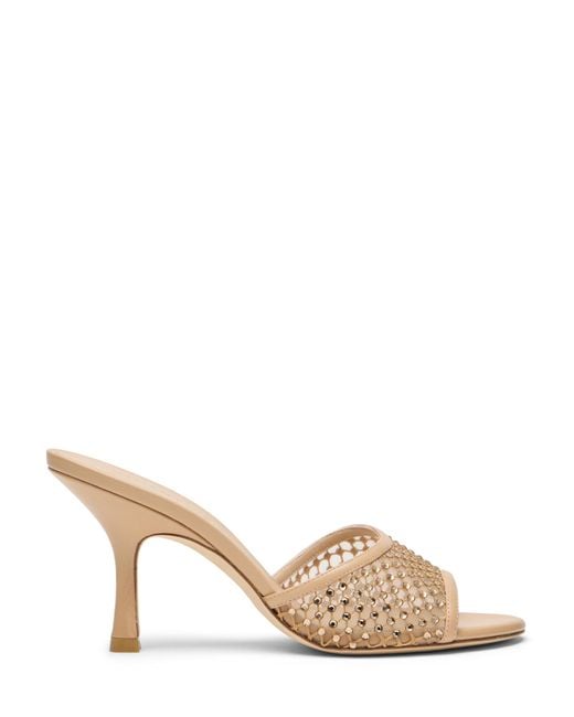 Stuart Weitzman Natural Bareitall Shine Sandal 85