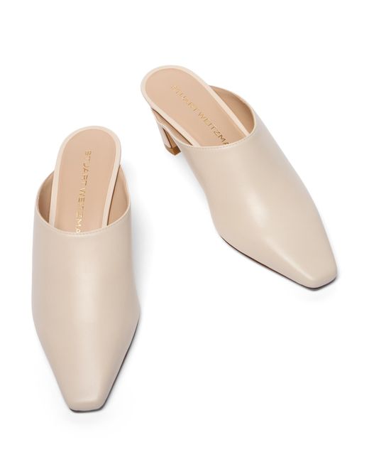 Stuart Weitzman White Stassi Mule 50