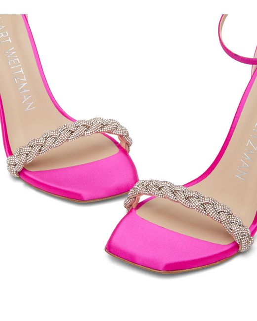 Stuart Weitzman Pink Nudistcurve 100 Highshine Sandal