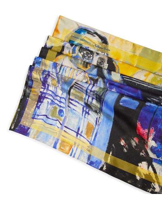 Stuart Weitzman Blue Sw X Kidsuper Silk Scarf