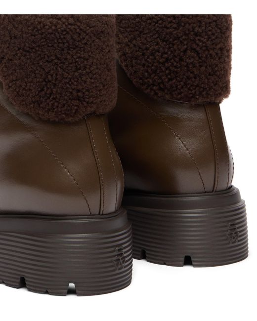 Stuart Weitzman Brown Hudson Lite Lace-Up Bootie