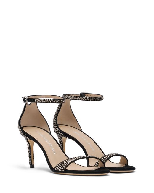 Stuart Weitzman Black Nudist Shine 75 Sandal