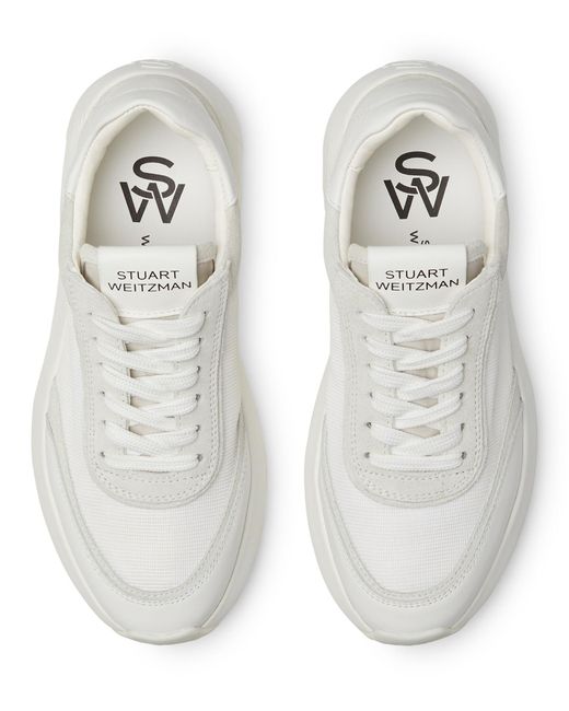 Stuart Weitzman White , Sw Glide Lace-up Sneaker, Sneakers,