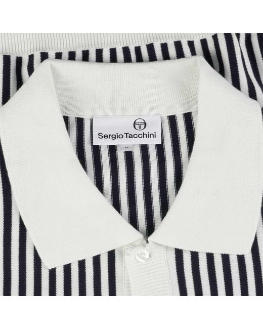 Sergio Tacchini Black Abramo Knitted Polo Shirt for men