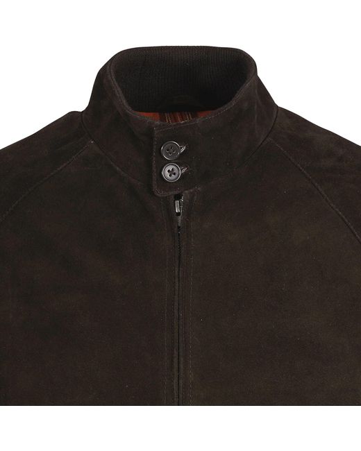 real hoxton Black Suede Harrington Jacket for men