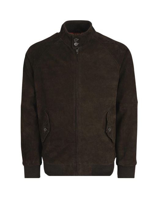 real hoxton Black Suede Harrington Jacket for men