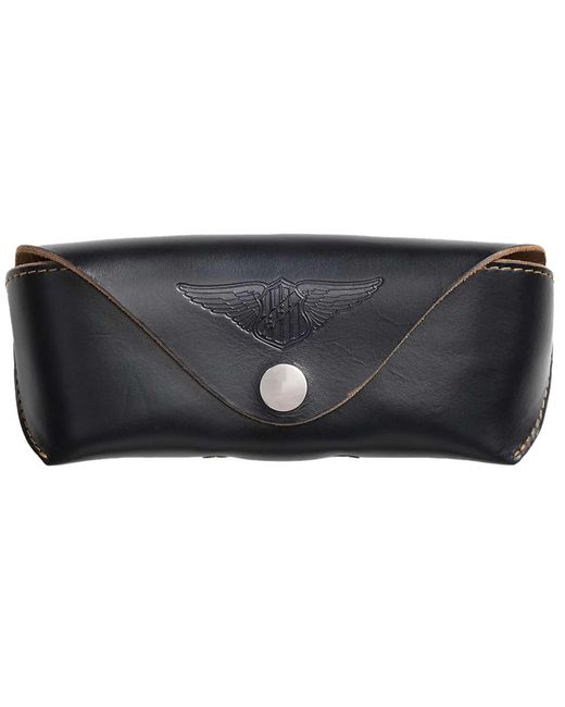 RRL Black Leather Eyeglass Case for men
