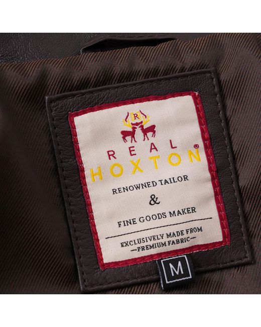 real hoxton Black Leather Gab Jacket for men
