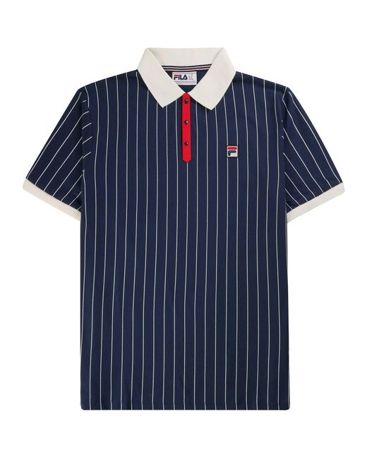 Fila Blue Bb1 Classic Vintage Striped Polo Shirt for men