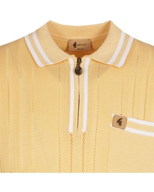 Gabicci Yellow Johnson Knit Polo for men