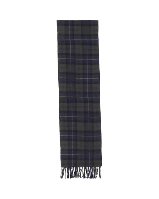 Barbour Blue Tartan Lambswool Scarf for men