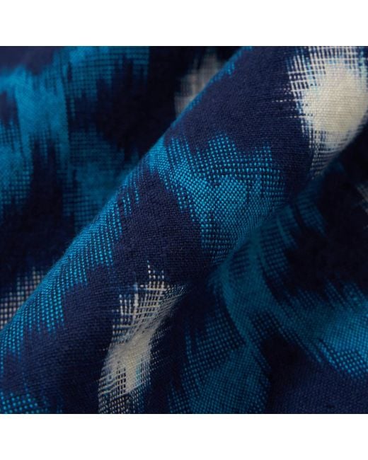 Universal Works Blue Diamond Ikat Deck Shirt for men