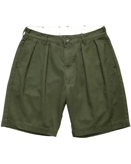 Service Works Green Drill Part Timer Shorts for men