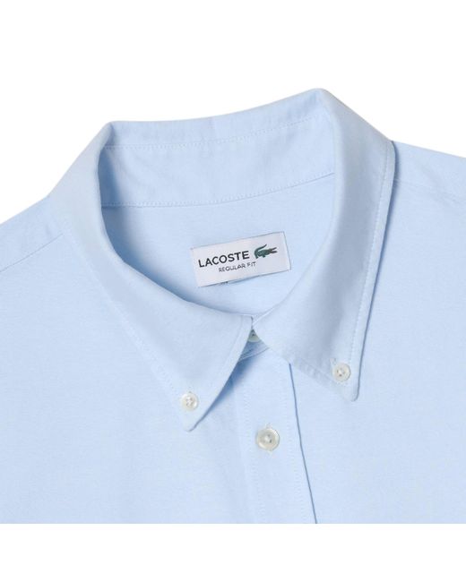 Lacoste Blue Short Sleeve Oxford Shirt for men