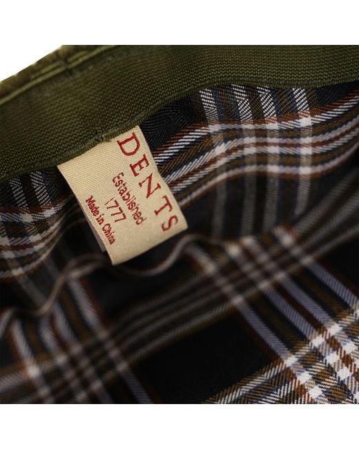 Dents Green Corduroy Flat Cap for men