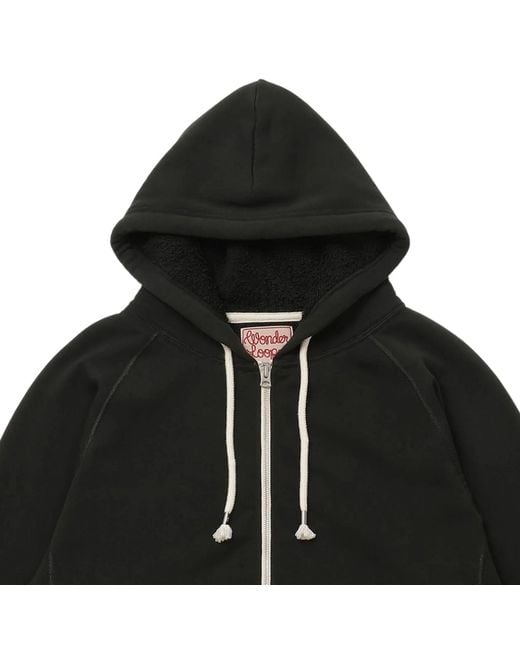 Wonder Looper Black Zip Hoodie Super Looper French Terry for men