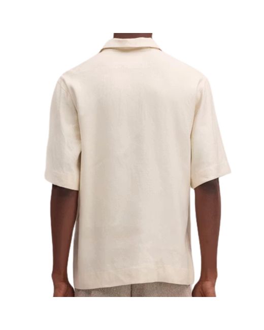 NN07 Natural Bruno Linen Blend Polo for men