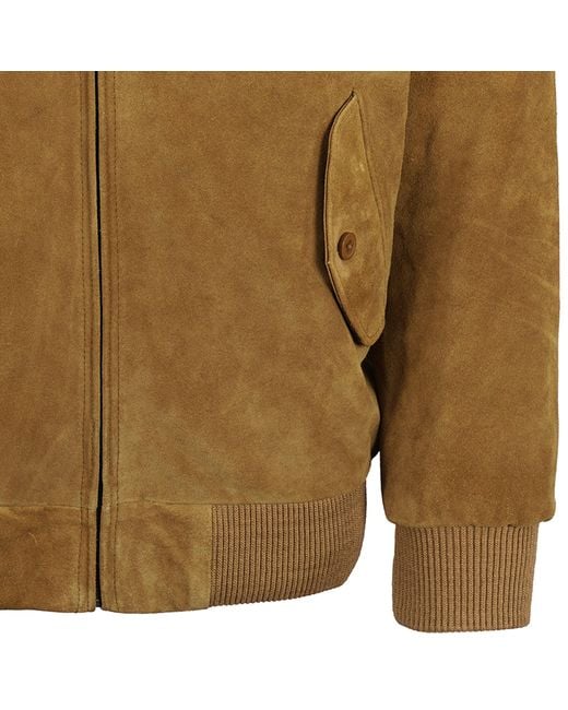 real hoxton Brown Suede Harrington Jacket for men