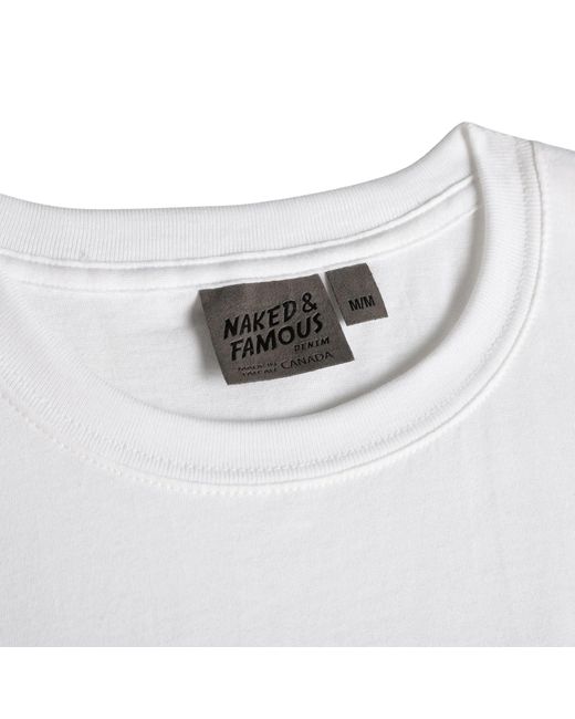 Naked & Famous White Circular Knit T-Shirt for men