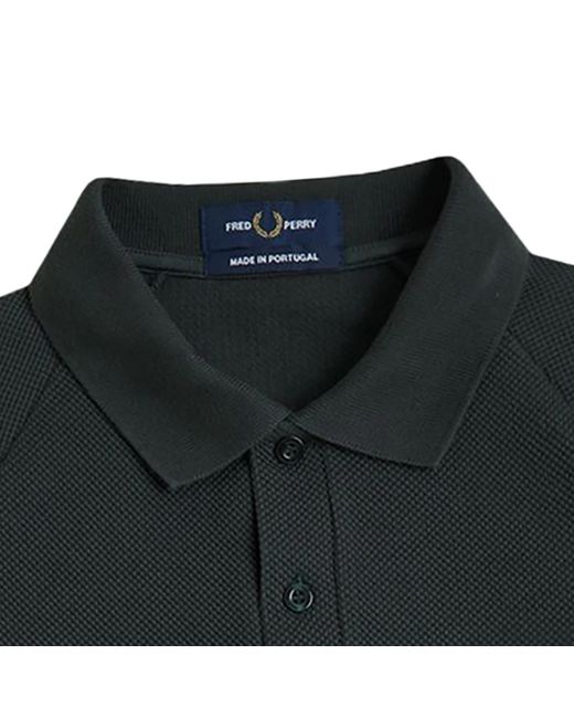 Fred Perry Black Waffle Stitch Knitted Shirt for men